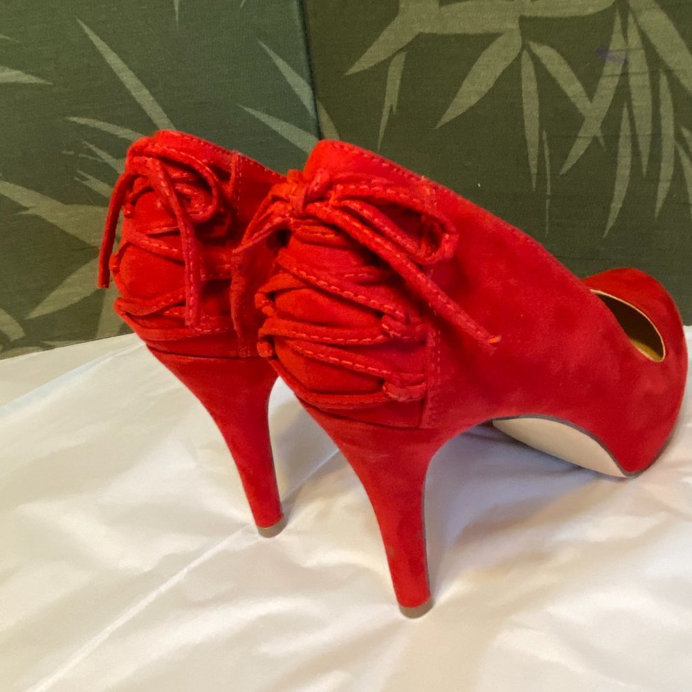 Lk New ~ Just Fab Red "Andie" 4 " Stiletto heels-sz 10 - Picture 5 of 11